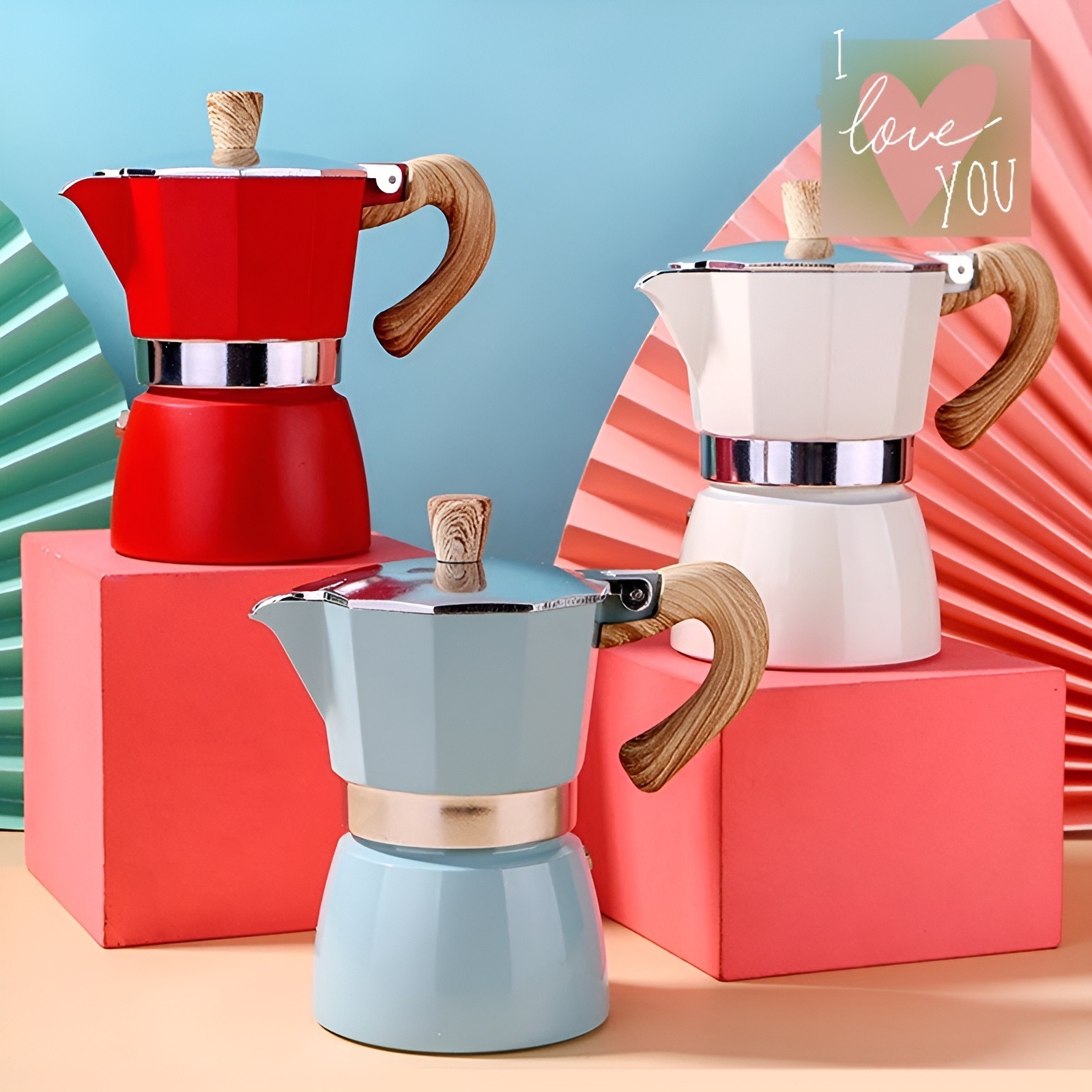 Aluminum Stovetop Espresso Maker Manual Coffee Maker Machine - 6 Cups/300ml - Image 3