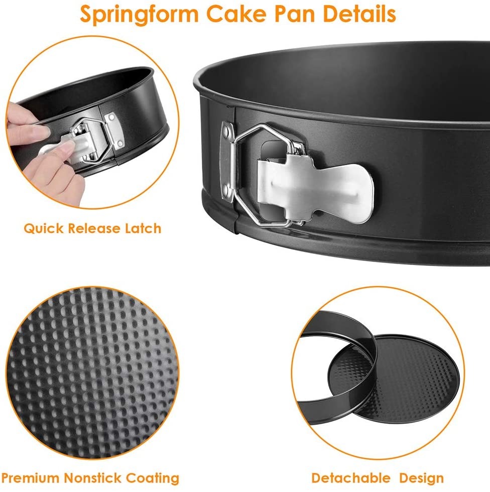 Set of 3 - Non-Stick Different Shapes Cake Pans With Removable Bottom Tray - Image 9