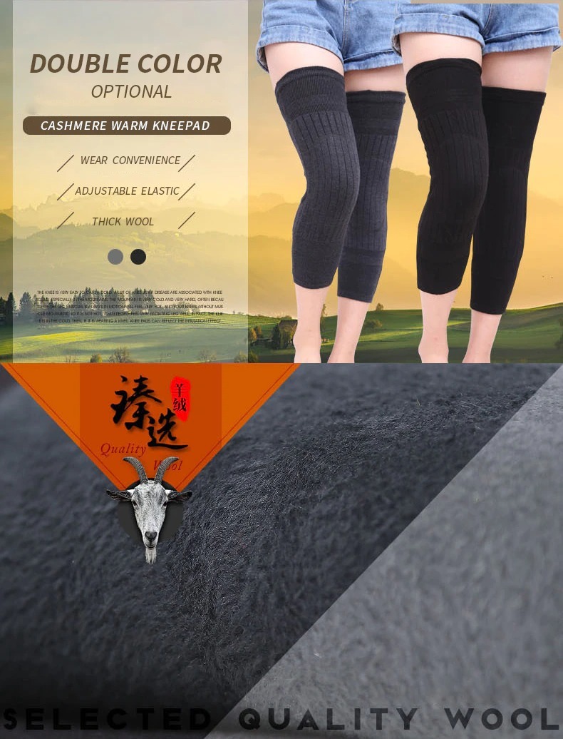 1 pair Woolen Blend Thermal Knee Warmers with strap - Image 5